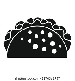 Tortilla icon simple vector. Mexico food. Tacos beef