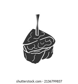Tortilla Stick Icon Silhouette Illustration. Omelette Food Mediterranean Vector Graphic Pictogram Symbol Clip Art. Doodle Sketch Black Sign.