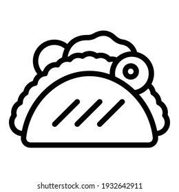 Tortilla taco icon. Outline tortilla taco vector icon for web design isolated on white background