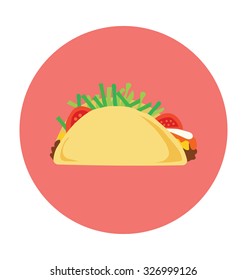 
Tortilla Tacos Colored Vector Icon
