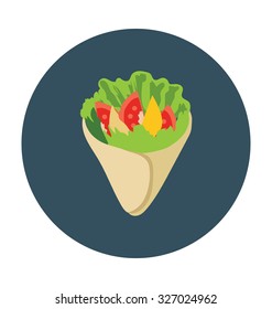 Tortilla Tacos Colored Vector Icon