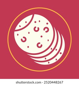 Tortilla trendy icon fashionable abstract vector illustration colorful artwork lovely design.eps