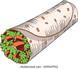 Tortilla wrap - clipart/ illustration
