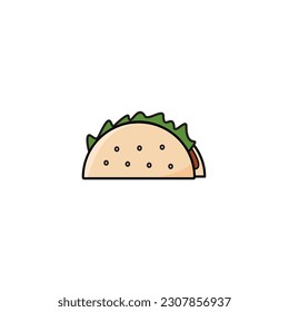 tortilla wrap fast food icon vector