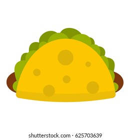 Tortilla wrap with vegetables icon flat isolated on white background vector illustration