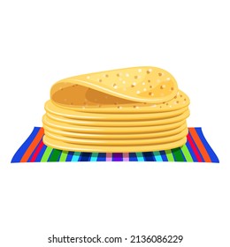 Tortillas icon. Illustration of traditional Mexican food isolated on a white background. Vector 10 EPS.