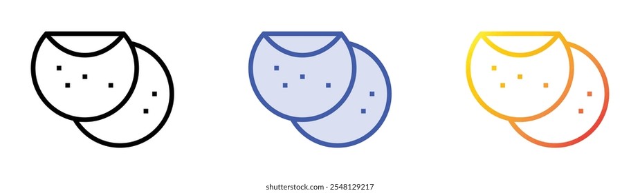 tortillas icon. Linear, Blue Fill and Gradient Style Design Isolated On White Background