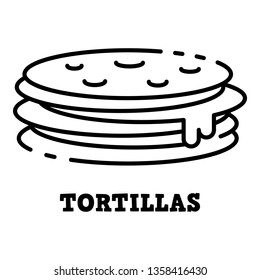 Tortillas icon. Outline tortillas vector icon for web design isolated on white background
