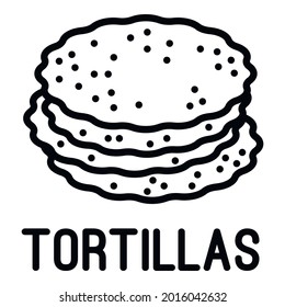 Tortillas icon. Outline tortillas vector icon for web design isolated on white background