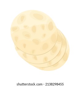 Tortillas, pita bread vector illustration. Mexican food, cuisine