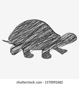 Tortise scrible sketch line art vector design with white background