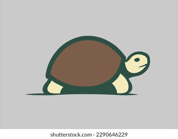 tortoise animal logo icon minimalistic illustration design in cartoon style