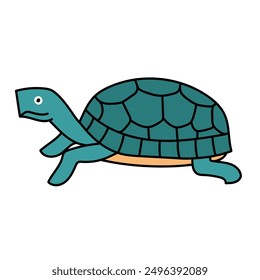 Tortuga animal reptil mascota dibujado a mano color Ilustración vectorial