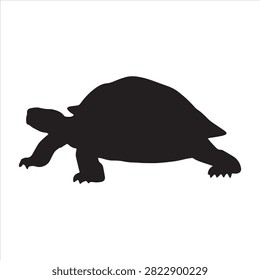 tortoise black silhouette vector logo.
