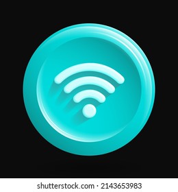 Tortoise Blue WiFi Icon. 3D Internet Access Element. Vector illustration