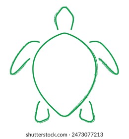 tortoise brush strokes on a white background. Vector illustration.