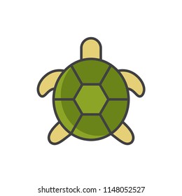 Tortoise colored line icon.