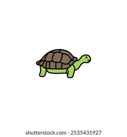 Tortoise colored vector icon on white background