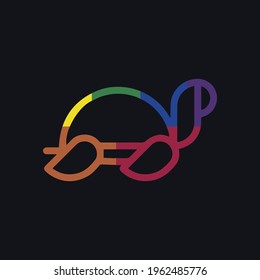 Tortoise colorful icon illustration vector concept