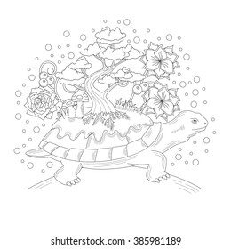 Tortoise Coloring Book Stock Vector (Royalty Free) 385981189 | Shutterstock