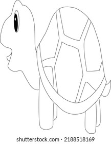 Tortoise coloring book page for kids
