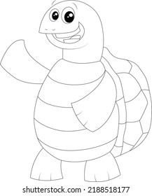 Tortoise coloring book page for kids