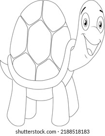Tortoise coloring book page for kids