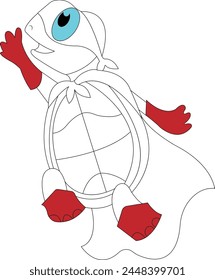 Tortoise coloring page for kids