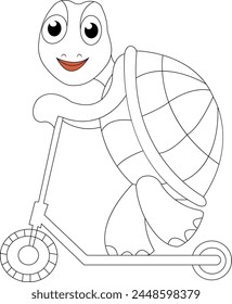 Tortoise coloring page for kids