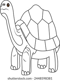 Tortoise coloring page for kids