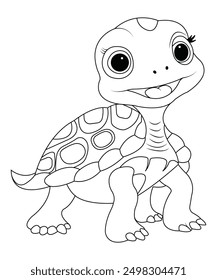 Página para colorear de tortuga para niños