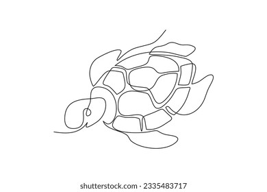 Tortoise continuous line vector illustration