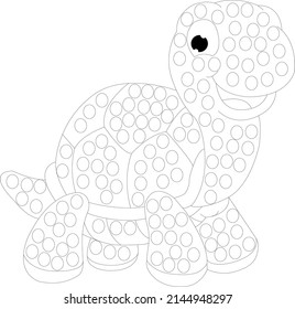 Tortoise dot coloring page for kids