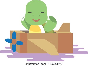 Tortoise flying an aircraft 