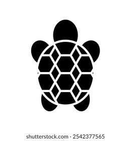 Tortoise icon Black and white outline vector