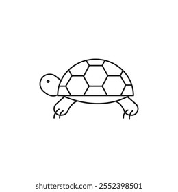 Tortoise icon black and white vector outline sign