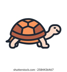 A tortoise icon desert wildlife illustration