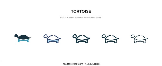 tortoise icon in different style vector illustration. two colored and black tortoise vector icons designed in filled, outline, line and stroke style can be used for web, mobile, ui