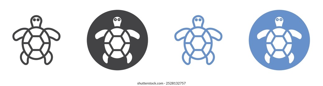 Tortoise icon Flat art in black and white isolated