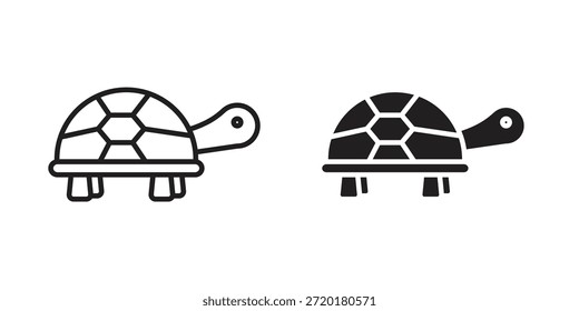 Tortoise icon in line design. Simple icon vector