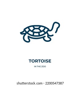 Tortoise icon. Linear vector illustration from in the zoo collection. Outline tortoise icon vector. Thin line symbol for use on web and mobile apps, logo, print media.