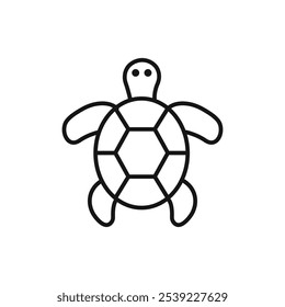 Tortoise icon outline collection or set in black and white