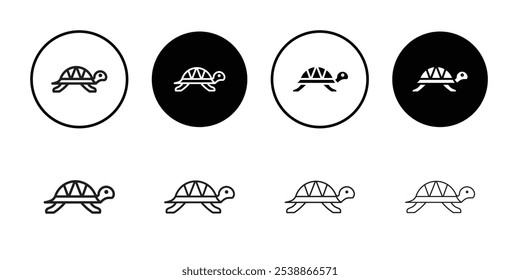 Tortoise icon outline set sign