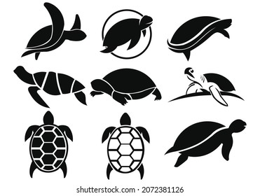 Tortoise Icon Set Different Style Vector Stock Vector (Royalty Free ...