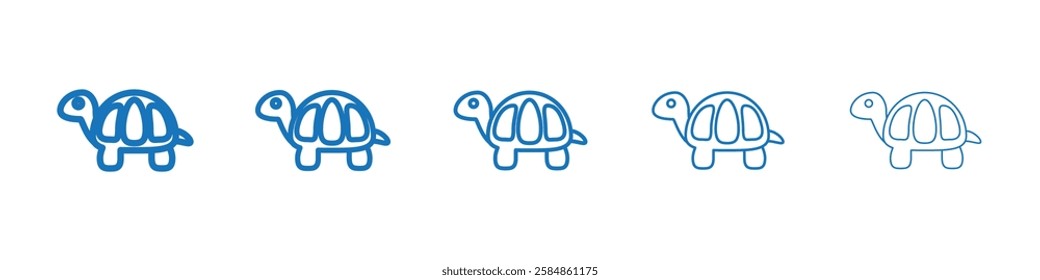 Tortoise icon Symbol collection thin outline set