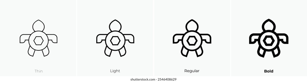 Tortoise icon. Thin, Light Regular And Bold style design isolated on white background