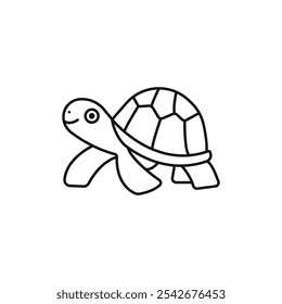 Tortoise icon Thin line art isolated