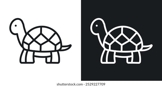 Tortoise icon in Thin line black color. flat simple vector symbols illustration.