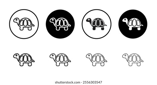 Tortoise icon Thin line vector illustration set