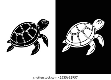 Tortoise  icon vector black silhouette on a white background.